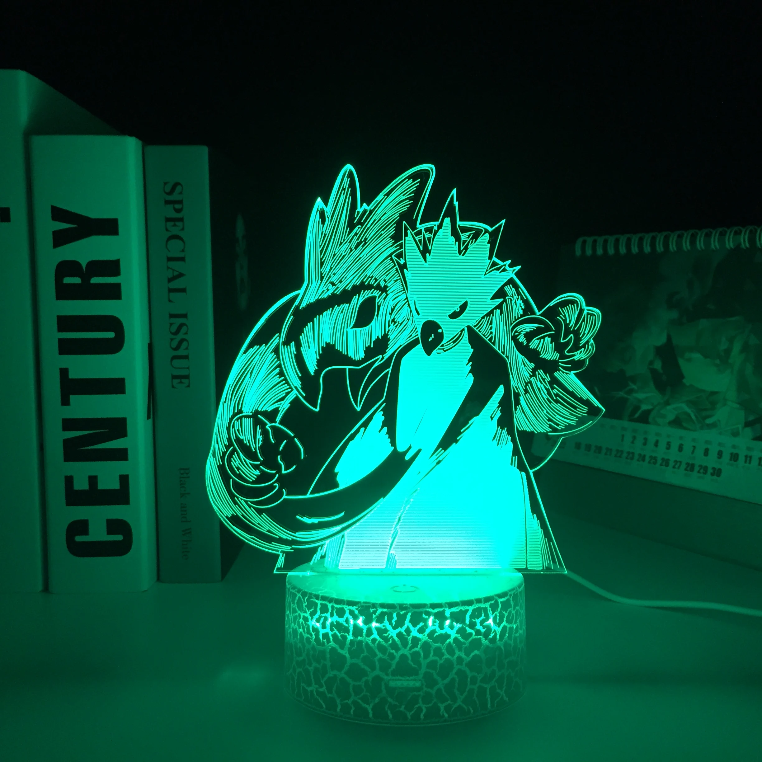 

Белая Базовая лампа Tokoyami Fumikage для спальни, Декор, подарок на день рождения, ночник, светодиодная настольная лампа, мой герой, Академия, аниме, 3D лампа