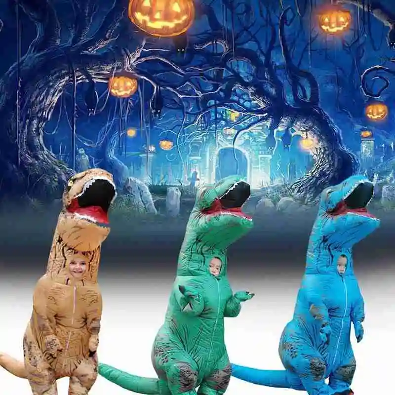 

Inflatable T REX Anime Cosplay Dinosaur For Adult Men Women Kids Dino Cartoon Halloween Costume
