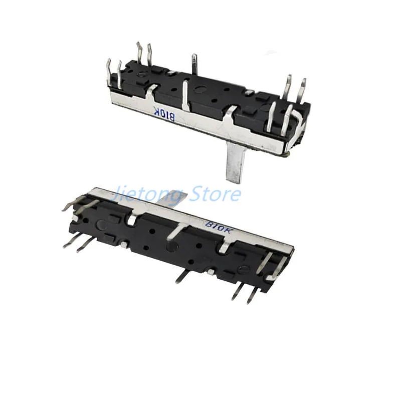 Potentiometer 1pc 45mm Sliding 4.5cm Stereo Channel B10K Axis Length 15mm Sliding Stroke 30mm