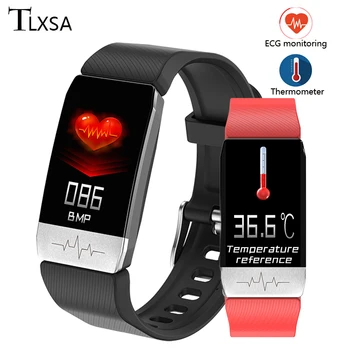 

ECG Smart Health Bracelet Fitness Activity Tracker Blood Pressure Body Temperature Measuring Smartband Men Wristband Waterproof