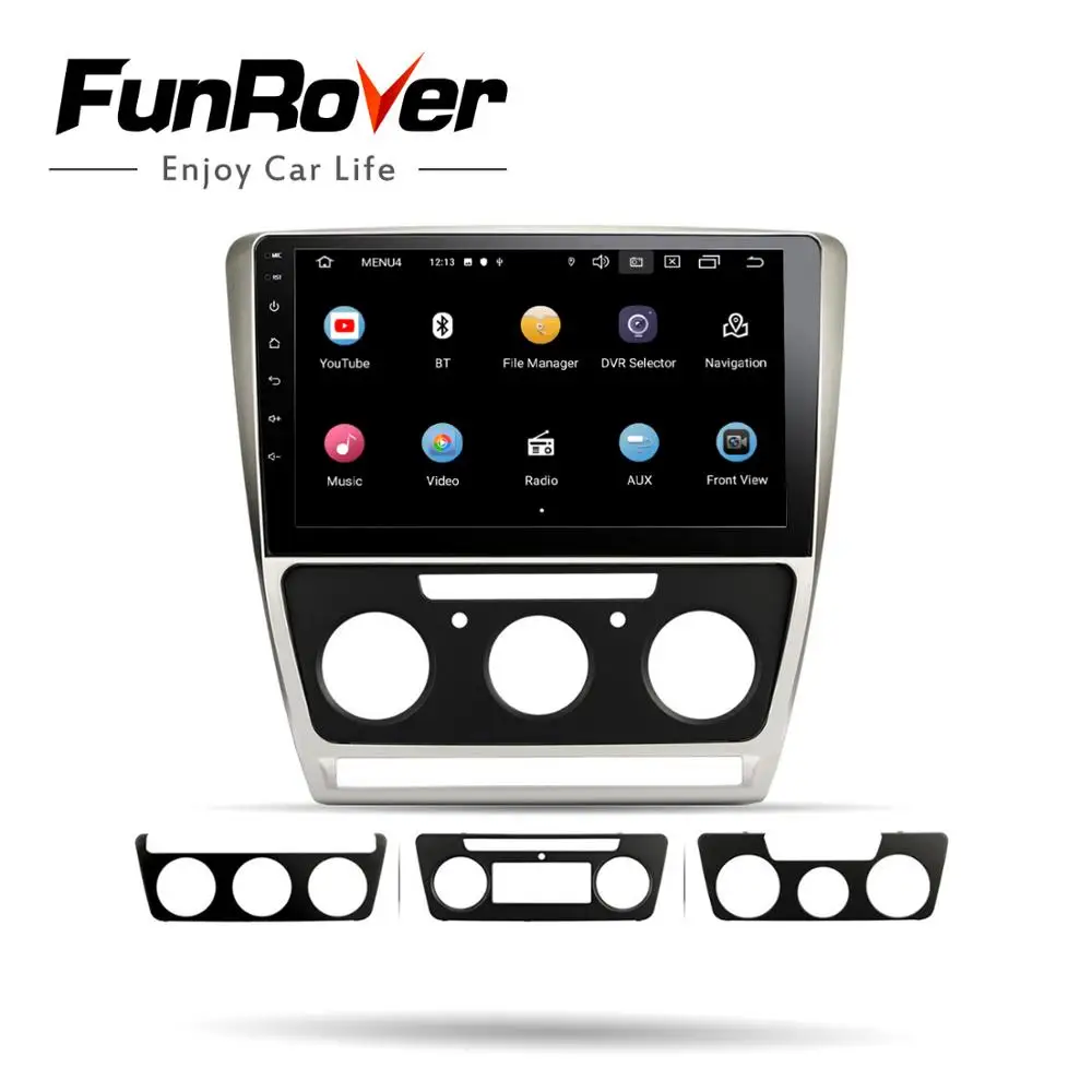 Funrover 2.5D+IPS Штатная магнитола для Шкода Октавия 2 A5 Skoda Octavia 2008 2010 2011 2012 2013 Android 9.0 4