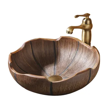 

Ceramic Sink Wash Basin Lavamanos Bathroom Sinks Art Basin Hotel Toilet Basin Lotus Shape Lavabo Household Washing Hand Basin