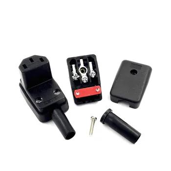 

IEC 320 C13 Power Plug 10A 250V Power Cable Connector Assembly Connector, 90 Degree Angled C13 Female AC Adapter