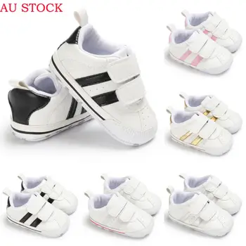 

Infant Toddler Soft Soled Hook Loop Unisex Prewalker Sneakers Baby Boy Girl Solid Newborn Crib Shoes 0-18 Months