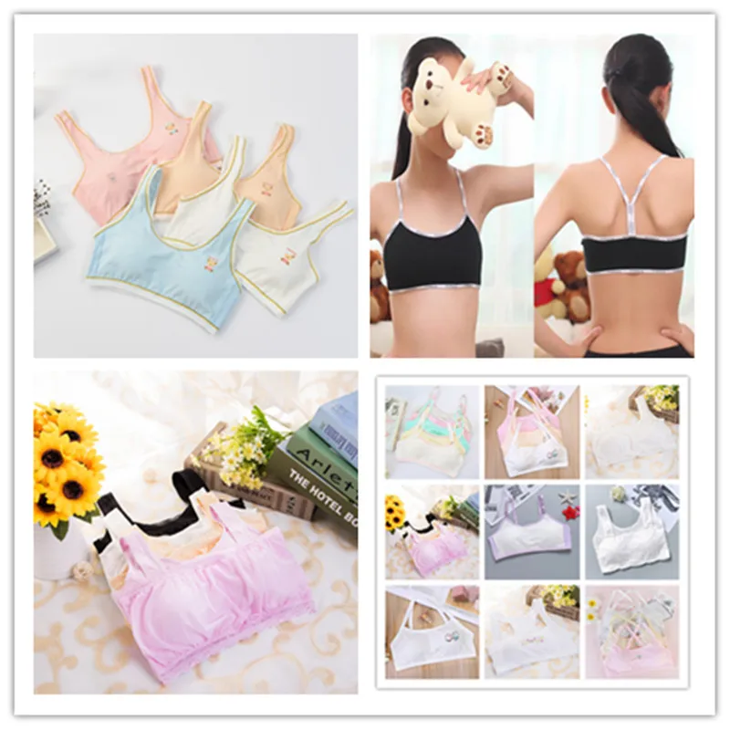 2pcs NEW design Kids Girls Underwear Adjustable Bra Vest Children Cotton Blended Underclothes Undies Clothes new year gift