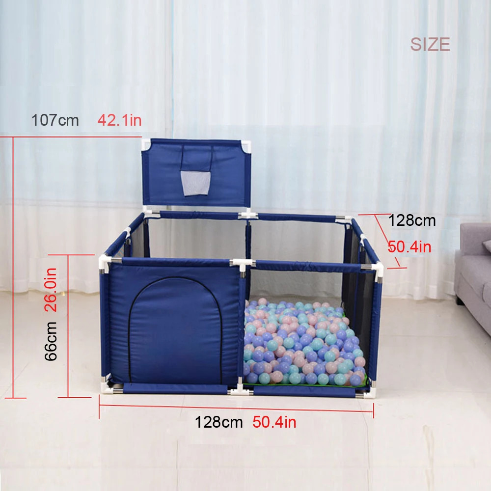 Portable Baby Ball Pit Tent Playpen Playard Fence With Basketball Hoop Breathable Mesh For Indoors Outdoors Infant Toddler Kids 5