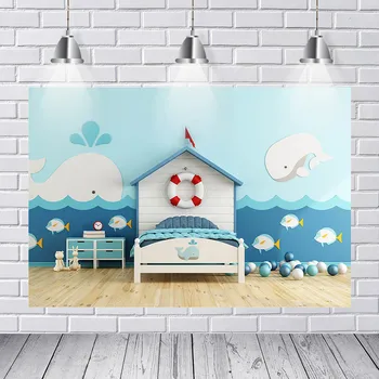 

Baby Theme Photography Party Decoration Supplies Whale Background Background Pictures Bedroom Theme Photography Background