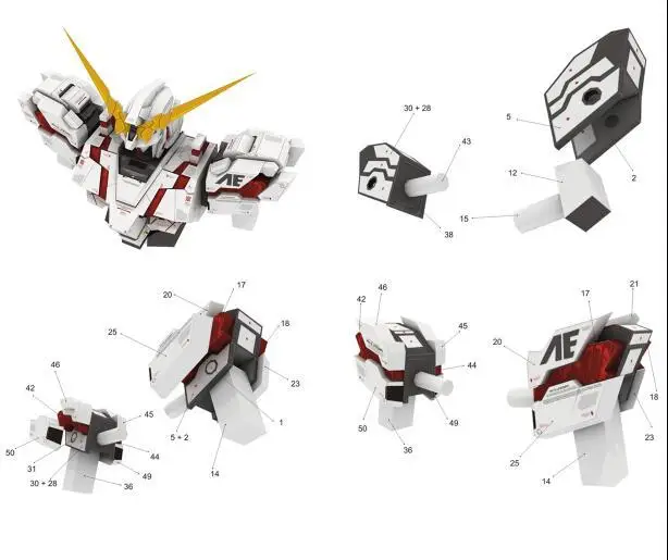 

Rx-0 Gundam Unicorn Gundam Bust Paper Model Hand-made DIY Students