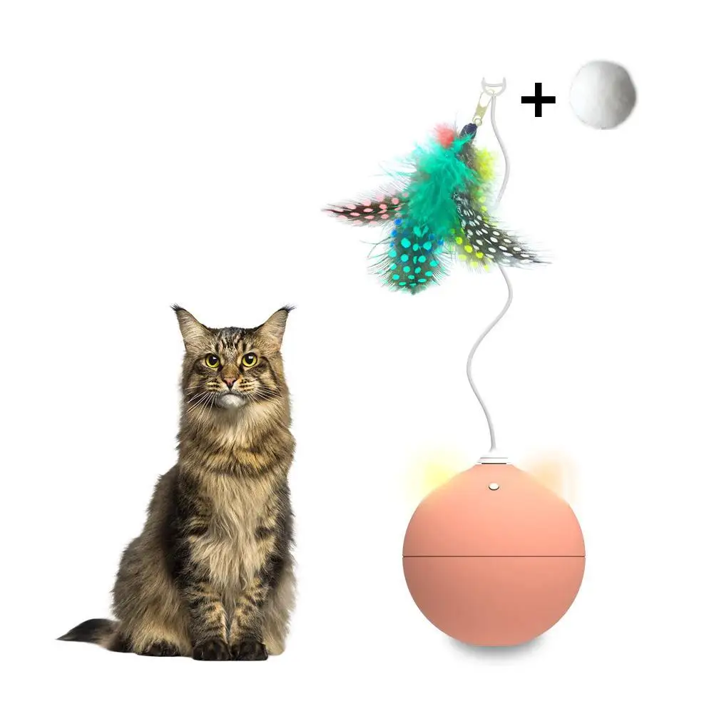 

Pet Toy Ball Robot Cat Toy Interactive LED Rolling Flash Ball Automatic Funny Cat Rod Badminton Random Movement