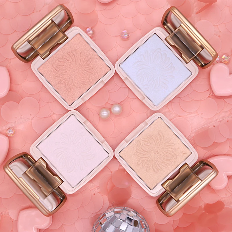 Тени для век Shimmer Satin Высокая Зажигалка порошок один цвет Make Up осветляет Сияющие розовые золотые глаза Косметика Тени для век