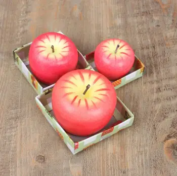 

S/M/L Red Apple Candle With Box Fruit Shape Scented Candles Lamp Birthday Wedding Gift Christmas Party Home Decoration