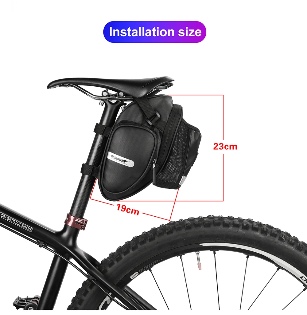 Rhinowalk Bicycle Bag Waterproof Bike Saddle Bag Large Capacity for MTB Bike Rear Seatpost Water Bottle Repair Tools Holder Bag (12)