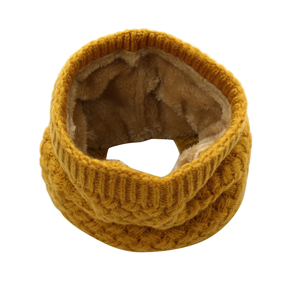 

Women Solid O Ring Knitted Wool Scarf Fashion Man Winter Warm Scarf Wome Bufanda Thickness Knitted Collar Crochet Scarf #P