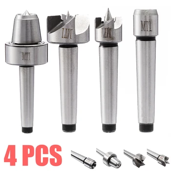 

4pcs MT1 Wood Lathe Center Set Steel Rotary Metalworking Lathe Tool Spur Driver Spur Center Power Tool Parts