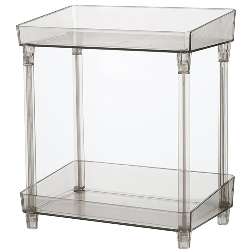 

Dressing Table Storage Rack Two-Layer Cosmetic Box Lipstick Hollow Storage Box Breathable Storage Box Double Transparent Rack Tr