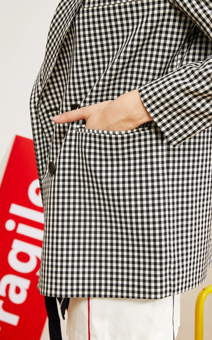 Vero Moda женский нагрудный клетчатый двубортный пиджак | 319308586
