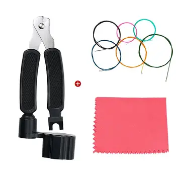 

18*15 Cm 3 In 1 Accessory Tool Classic Guitar String Color Rub Guitar String Cleaning Cloth Guitar Repair Set Random Color