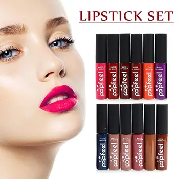 

6Pcs/Set Waterproof Lipstick Sexy Skilly Vampire Lip Stick Matte Velvet Lipsticks Lips Makeup Cosmetics Labiales Matte
