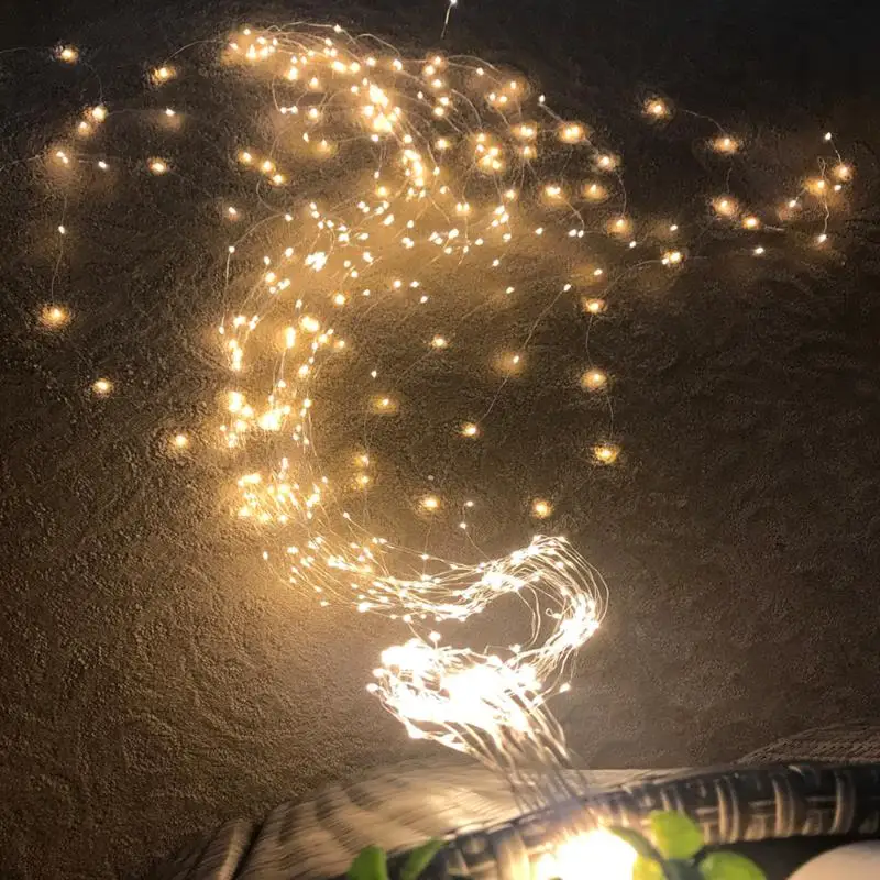 Горячая, ЕС штекер, 200LED, лоза, сказочный светильник, медный провод, светильник, для праздника, Рождества, вечеринки, свадьбы, украшение, лампа