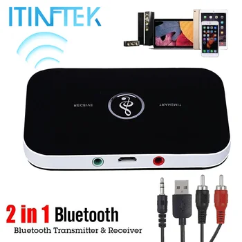 

New B6 Wireless Bluetooth 5.0 Receiver Stereo Transmitter 3.5mm Audio Jack Adapter for PC RCA Home TV AUX Music Speaker Sender