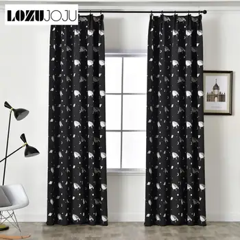 

LOZUJOJU 1 Piece Whale Jacquard Home Decor Curtain Bedroom Window Kids Semi Shade Draperies Modern Thread Elegant Customize Star