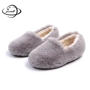 

kids flats shoes Girls winter Boat shoes Velvet Slip-on Shallow solid color Keep warm Comfortable Cotton children's shoes h25