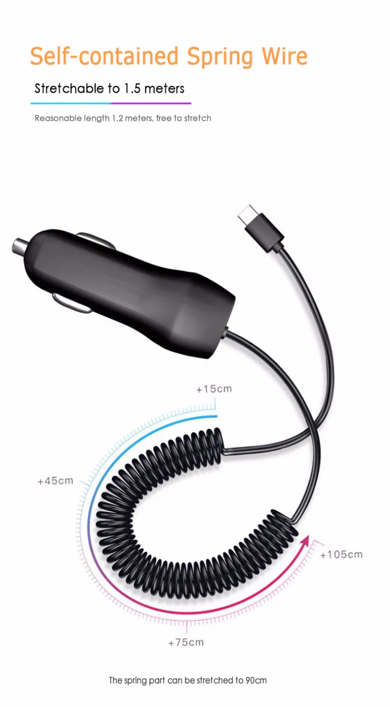 2.1A автомобильное usb-устройство для зарядки телефона для samsung S10 S9 Plus автомобильное зарядное устройство Micro usb type C кабель быстрое зарядное устройство для Xiaomi huawei SONY