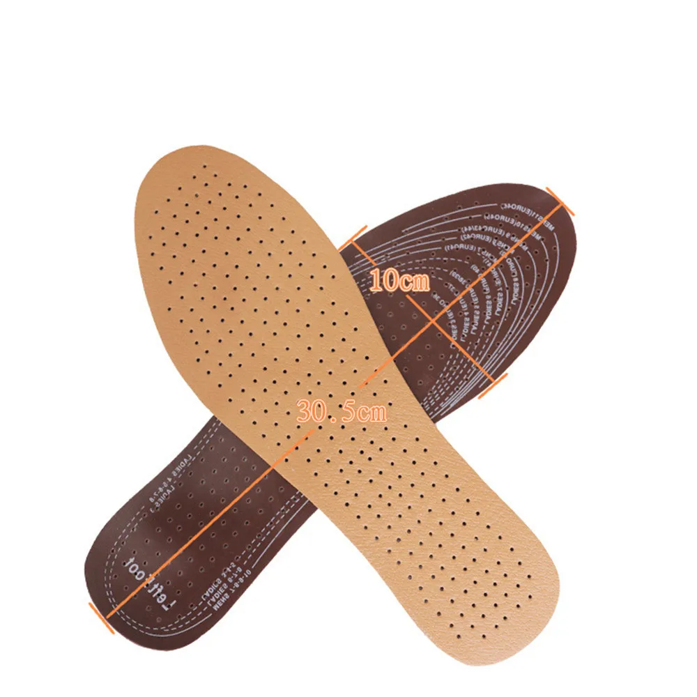 Leather Latex Insole Sports Shoes Pads Shock Absorbing Shoe Insole Pads Absorb Sweat Deodorant Replacement Inner Soles 1 Pair