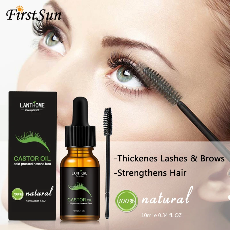 

FirstSun Eyelash Growth Serum Longer Fuller Thicker Castor Oil Eyelashes Mascara Enhancer Lengthening Eyebrow Growth Treatment