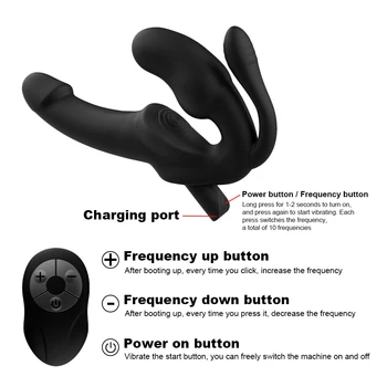 Wireless Strapless Strapon Dildo Vibrator Female 10 Speeds Double Vibrating G Spot Sex Toys for Women Couple Prostate Massager 4