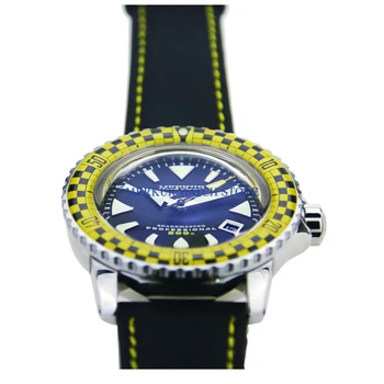 

MERKUR vintage Diver Watch Sapphire Rally Bezel Glass C3 Super luminous Shark master Japan movement 200M WR Military Sport