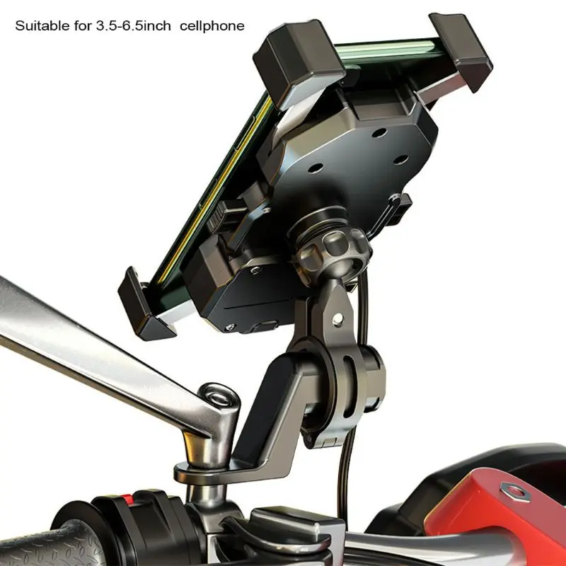  12V Motorcycle QC3.0 USB Qi Wireless Charger Mount Holder Stand for Cellphone