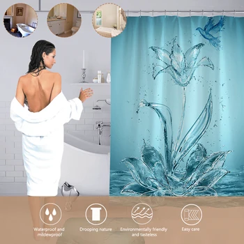 

High quality 3D digital Creative printing shower curtain waterproof shower blackout curtain Home Decoration curtain gift
