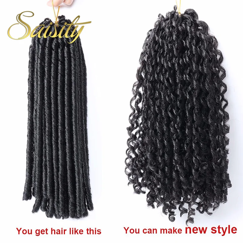 Soft Faux Locs Synthetic Crochet Braiding Hair Extension Jamaican Bounce 14" 30 Roots/Pack Crotchet Braids Goddess Saisity