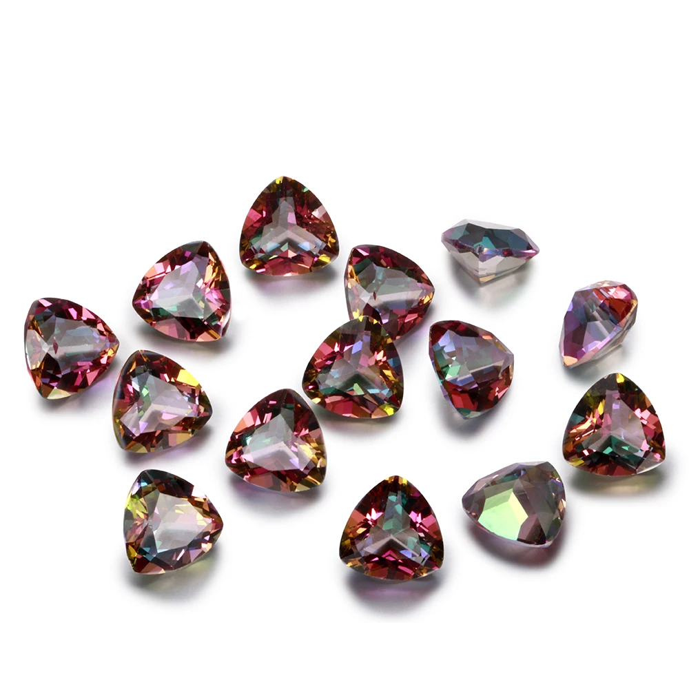 

Hotsale 1-3ct High Quality Multicolor Spinel Stones Triangle 9x9MM Loose Gemstone Decoration Stone For Sale 10 pcs/pack