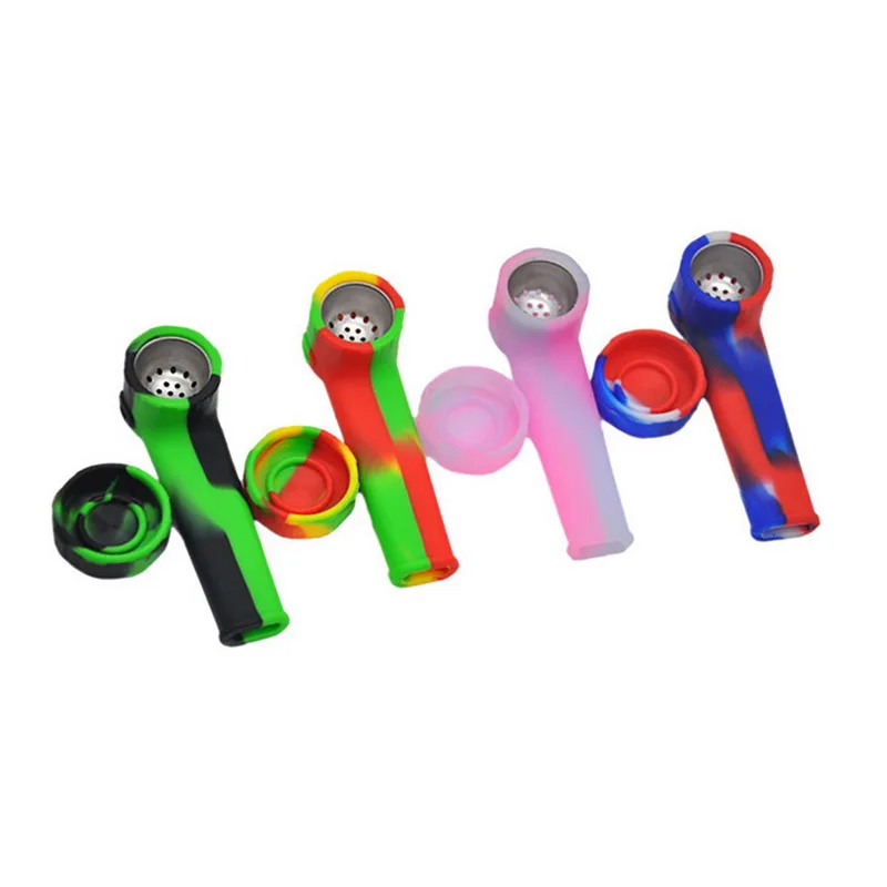 

2019 New Pattern Creative Portable Camouflage Filter Silicone Pipe Tobacco Food-Grade Stainless Steel Smoking Pipe Wholesale