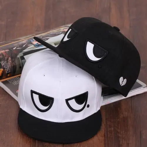Мужская и Женская Хип-хоп кепка s унисекс с плоским принтом глаз шляпы хип-хоп кепка головной убор бейсболка черный белый