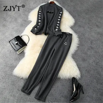 

Autumn Winter Casual 2 Piece Tracksuit Set Women 2020 Fashion Outfit Long Sleeve Loose Top and Pants Suits