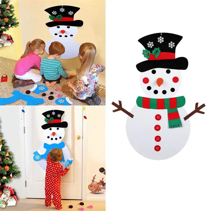 Lovely Xmas Gift for Kids Non-Woven Fabrics Felt Snowman Felt DIY Craft Funny Handcraft For Christmas Snowman Pendant Ornaments