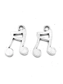 

50pcs Musical notes charms pendant 17x11mm antique silver ornament accessories jewelry making DIY base material