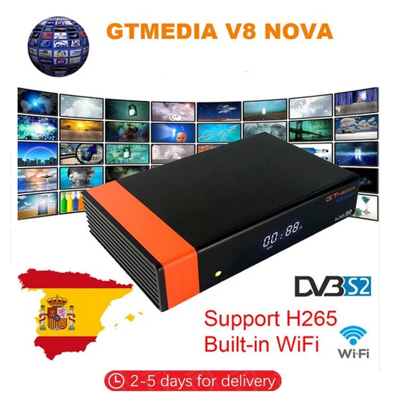 GT Media V8 Nova DVB-S2 Freesat V7s hd спутниковый ресивер H.265 Встроенный Wi-Fi новая версия V9 Super без