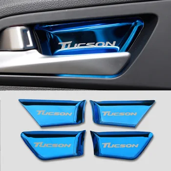 

For Hyundai Tucson 2015 2016 2017 2018 2019 2020 Stainless Steel Car Inner Door Bowl Sticker Trim interior moulding Cover