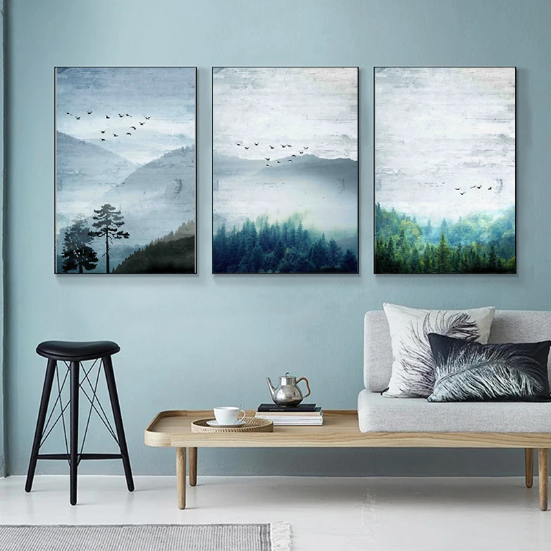 

Canvas Painting Posters and Prints Nordic Landscape Set of Pictures Wall Pictures for Living Room Quadro Home Decor Unframed