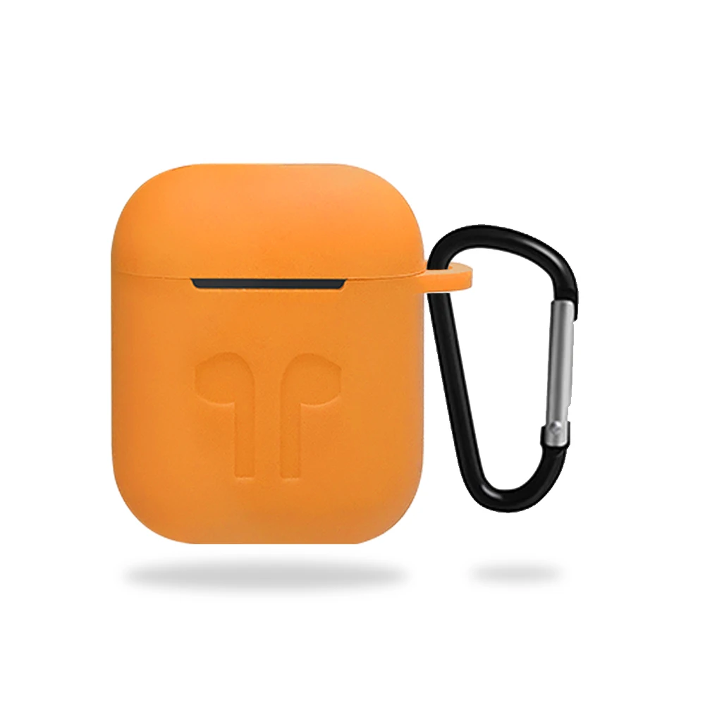 Orange Мини Мягкий силиконовый чехол 3 в 1, силиконовый чехол для наушников для Apple Airpods Air Pods, Bluetooth, беспроводные наушники, аксессуары - Цвет: Orange