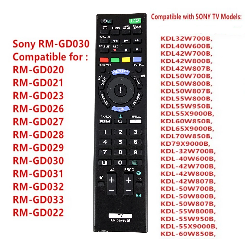 Новая стандартная Замена для Sony Φ RM-GD032 TV пульт дистанционного управления KDL55X9000B