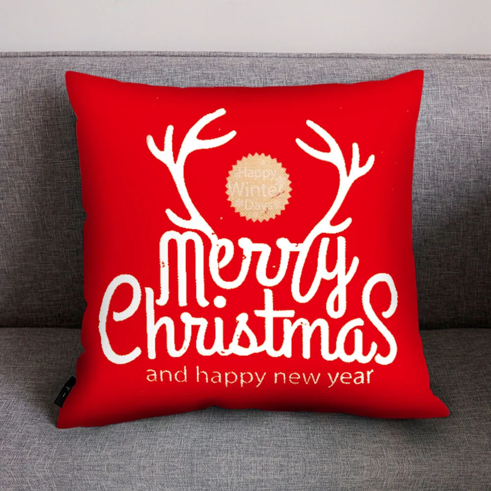 C Merry Christmas Printing Pillow Cover Case Sofa Waist Throw Cushion Cover pillows case Home Throw Cushion Covers Decor FN08