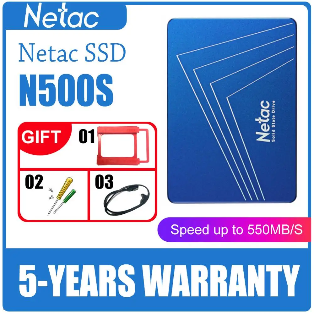 Netac N500S SSD 240 GB 2,5 ''480 GB SSD 120 ГБ 1 ТБ жесткого диска TLC 60 Гб Внутренний твердотельный накопитель 720GB ноутбук подарки