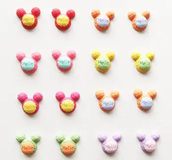 

Wholesale Kawaii Resin cartoon mouse Flatback Cabochon DIY Hair Bow Center Scrapbooking Crafts Decorative accessories