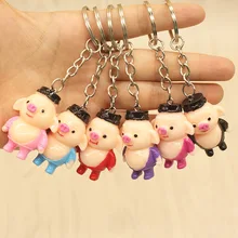 Смола стерео цвет ручная роспись милый поросенок путешествие к фигурке свинья креативный брелок Подвеска