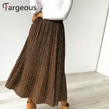 Винтажная плиссированная юбка в горошек Женская модная длинная юбка с высокой талией осенне-зимняя юбка макси в стиле бохо элегантная белая юбка Falda